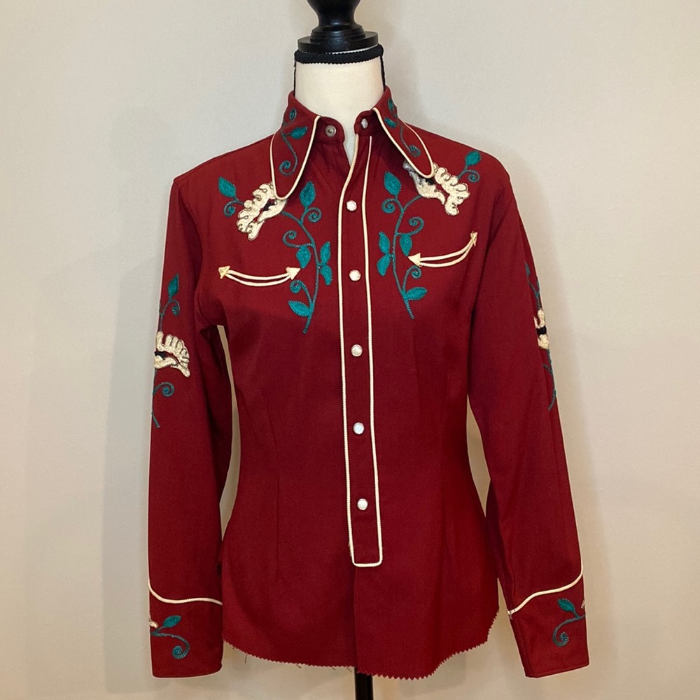 Womens vintage western skirt set embroidered rockabilly Frontex rodeo cowgirl